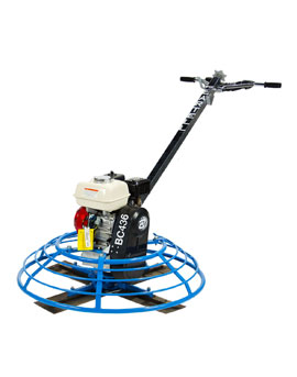 A vibrating screed machine with large float